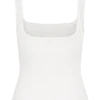 Top senza maniche Aisling con scollo quadrato a costine – Avorio Top senza maniche Aisling con scollo quadrato a costine – Avorio