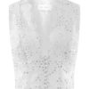 Top senza maniche Arla con ricami – Bianco Top senza maniche Arla con ricami – Bianco