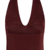 Top senza maniche con collo Calla e scollo all’americana – Merlot