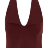Top senza maniche con collo Calla e scollo all’americana – Merlot