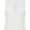 Top senza maniche con ricamo Tessa e scollo allacciato sul davanti – Bianco Top senza maniche con ricamo Tessa e scollo allacciato sul davanti – Bianco
