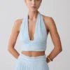 Top senza maniche con scollo all’americana plissettato Amaris – Azzurro Top senza maniche con scollo all’americana plissettato Amaris – Azzurro