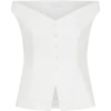 Top senza maniche con spalle scoperte e bottoni Billie – Bianco Top senza maniche con spalle scoperte e bottoni Billie – Bianco