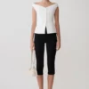Top senza maniche con spalle scoperte e bottoni Billie – Bianco Top senza maniche con spalle scoperte e bottoni Billie – Bianco