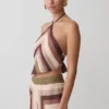 Top senza maniche in chiffon con scollo all’americana Thea – Righe multicolori Top senza maniche in chiffon con scollo all’americana Thea – Righe multicolori