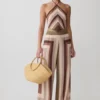 Top senza maniche in chiffon con scollo all’americana Thea – Righe multicolori Top senza maniche in chiffon con scollo all’americana Thea – Righe multicolori