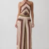 Top senza maniche in chiffon con scollo all’americana Thea – Righe multicolori Top senza maniche in chiffon con scollo all’americana Thea – Righe multicolori