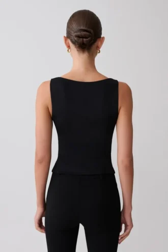 Top senza maniche Millie Twist – Nero
