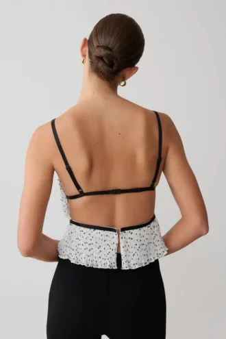 Top senza maniche plissettato Lilou – A pois