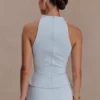 Top senza maniche Portia in scuba – Azzurro