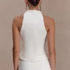 Top senza maniche Portia in scuba – Bianco Top senza maniche Portia in scuba – Bianco