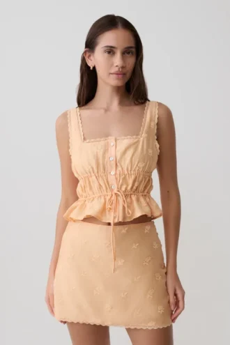 Top senza maniche ricamato Vivian – Arancione Top senza maniche ricamato Vivian – Arancione