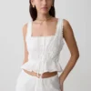 Top senza maniche ricamato Vivian – Bianco Top senza maniche ricamato Vivian – Bianco