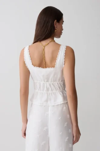 Top senza maniche ricamato Vivian – Bianco Top senza maniche ricamato Vivian – Bianco