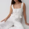 Top senza maniche ricamato Vivian – Bianco Top senza maniche ricamato Vivian – Bianco