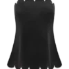Top senza spalline con bordi smerlati Judith – Nero