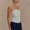 Top senza spalline in cotone Zillah – Bianco Top senza spalline in cotone Zillah – Bianco