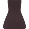 Top senza spalline in maglia fasciata Anette – Cioccolato Top senza spalline in maglia fasciata Anette – Cioccolato