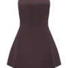 Top senza spalline in maglia fasciata Anette – Cioccolato Top senza spalline in maglia fasciata Anette – Cioccolato
