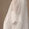 Velo con bordi in pizzo Paulette – Bianco