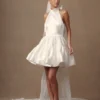 Velo con bordi in pizzo Paulette – Bianco