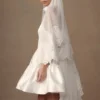Velo con bordi in pizzo Paulette – Bianco