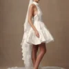 Velo con bordi in pizzo Paulette – Bianco