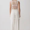 Vestito Devlin con nappine in macramè – Avorio
