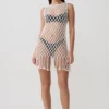 Vestito Devlin con nappine in macramè – Avorio