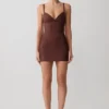 Vestito in maglia a fascia Maison – Cioccolato