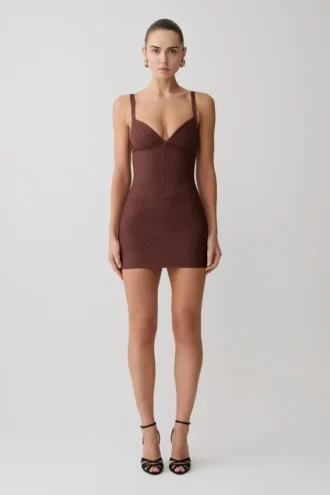 Vestito in maglia a fascia Maison – Cioccolato Vestito in maglia a fascia Maison – Cioccolato