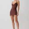 Vestito in maglia a fascia Maison – Cioccolato