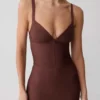 Vestito in maglia a fascia Maison – Cioccolato