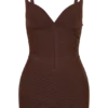 Vestito in maglia a fascia Maison – Cioccolato