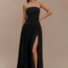 Vestito lungo con arricciature in cotone Maureen – Nero Vestito lungo con arricciature in cotone Maureen – Nero