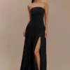 Vestito lungo con arricciature in cotone Maureen – Nero Vestito lungo con arricciature in cotone Maureen – Nero