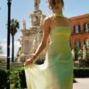 Vestito lungo con sciarpa in chiffon Caira – Salvia Vestito lungo con sciarpa in chiffon Caira – Salvia