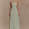 Vestito lungo con sciarpa in chiffon Caira – Salvia Vestito lungo con sciarpa in chiffon Caira – Salvia