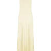 Vestito lungo con scollo all’americana in raso Bella – Giallo limone Vestito lungo con scollo all’americana in raso Bella – Giallo limone