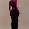 Vestito lungo Davina in velluto e rete – Viola Vestito lungo Davina in velluto e rete – Viola