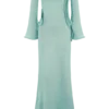 Vestito lungo in maglia lurex Sandrine – Acqua