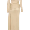 Vestito lungo in maglia metallizzata Ingrid – Bronzo