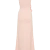Vestito lungo monospalla in maglia con fiori Paloma – Rosa confetto