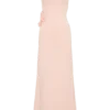 Vestito lungo monospalla in maglia con fiori Paloma – Rosa confetto