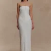 Vestito lungo senza spalline con decorazioni Gemma – Avorio Vestito lungo senza spalline con decorazioni Gemma – Avorio