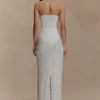 Vestito lungo senza spalline con decorazioni Gemma – Avorio Vestito lungo senza spalline con decorazioni Gemma – Avorio