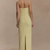 Vestito lungo senza spalline in crêpe Kalila – Giallo limone Vestito lungo senza spalline in crêpe Kalila – Giallo limone