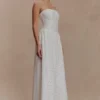 Vestito lungo senza spalline Maureen in broderie – Bianco Vestito lungo senza spalline Maureen in broderie – Bianco