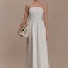 Vestito lungo senza spalline Maureen in broderie – Bianco Vestito lungo senza spalline Maureen in broderie – Bianco