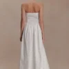 Vestito lungo senza spalline Maureen in broderie – Bianco Vestito lungo senza spalline Maureen in broderie – Bianco